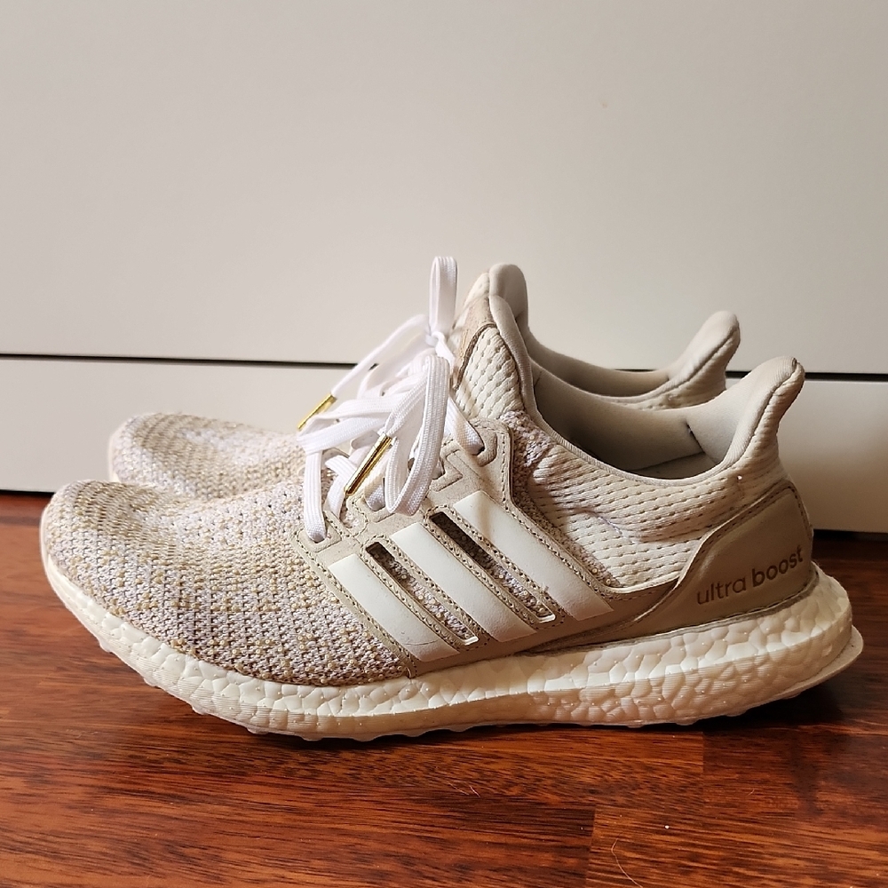 Adidas Ultra Boost Cream and White Sneakers